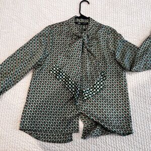 ZARA tie front blouse